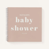 Pink Sandstone Typography Baby Shower Notebook ノートブック (正面)