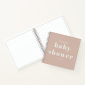 Pink Sandstone Typography Baby Shower Notebook ノートブック (内部)