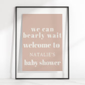 Pink Sandstone Typography Baby Shower Sign ポスター