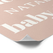 Pink Sandstone Typography Baby Shower Sign ポスター (角)