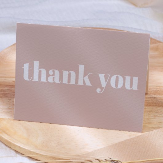 Pink Sandstone Typography Baby Shower Thank You サンキューカード