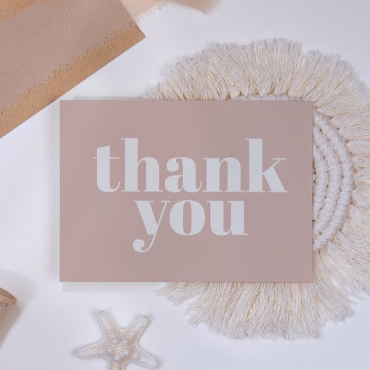 Pink Sandstone Typography Baby Shower Thank You サンキューカード
