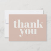 Pink Sandstone Typography Baby Shower Thank You サンキューカード (正面)