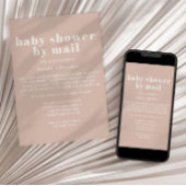 Pink Sandstone Typography By Mail Baby Shower 招待状