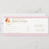 Pink Santa Cheque Gift Voucher Card 招待状 (正面)