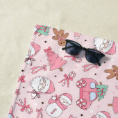 Pink santa christmas ビーチタオル (インサイチュ)