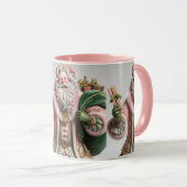 Pink Santa, Christmas, Author Natasha Us   マグカップ (正面右)