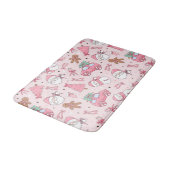 Pink Santa Christmas Bath Mat バスマット (アングル)