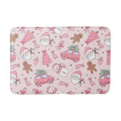 Pink Santa Christmas Bath Mat バスマット (正面)