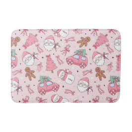 Pink Santa Christmas Bath Mat バスマット
