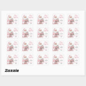 Pink Santa Christmas Gift Tag Sticker スクエアシール (シート)