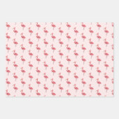 Pink Santa Flamingo Christmas Holiday Pattern ラッピングペーパーシート (正面2)