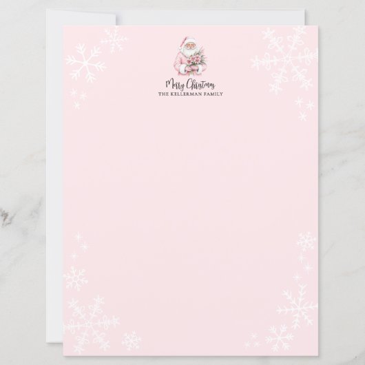 Pink Santa Merry Christmas Paper (正面)