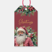 Pink Sata Accented With Greenery ギフトタグ (正面)