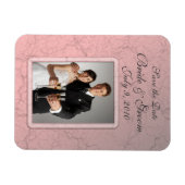 Pink Save the Date グランジ Premium Magnet マグネット (横)