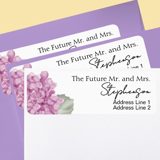 Pink Save The Date Custom Name Return Address ラベル