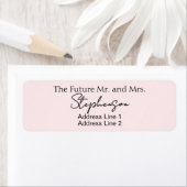 Pink Save The Date Custom Name Return Address ラベル (インサイチュ)