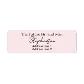 Pink Save The Date Custom Name Return Address ラベル (正面)