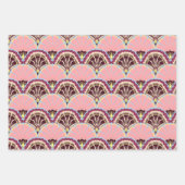 Pink Scallop Wrapping Paper Flat Sheet Set of 3 ラッピングペーパーシート (正面2)