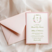 Pink Scalloped Hydrangea Wedding All in One 招待状