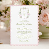 Pink Scalloped Hydrangea Wedding All in One 招待状