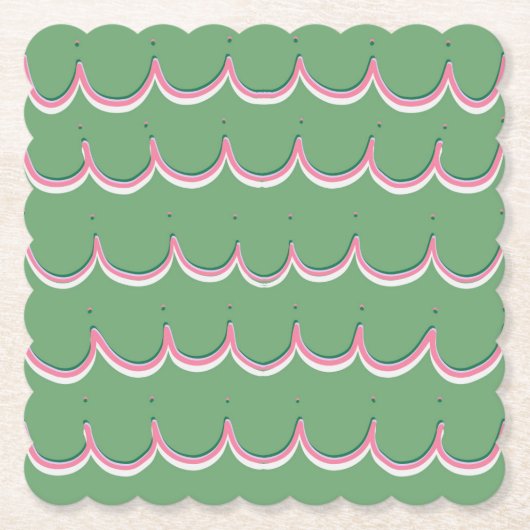 Pink Scallops Coaster ペーパーコースター (正面)