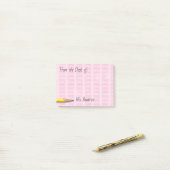 Pink School Erasers Add Name 4x3 ポストイット (デスク上)
