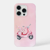 Pink Scooter Floral Phone Case iPhoneケース (裏面)