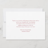 Pink Script Baby Photo Thank You Card サンキューカード (裏面)