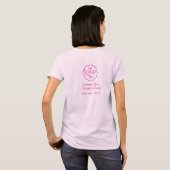 Pink Script Employee Name Business Logo T-Shirt Tシャツ (裏面フル)