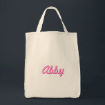 Pink Script Handwriting Fun Trendy Custom トートバッグ<br><div class="desc">Playful and fun - this custom tote bag in the name of your choice adds style to your daily routine. In shades of pink. Personalize it with a name or message to make it uniquely yours. Perfect for custom gifts, bridesmaid gifts, team sports gifts, gifts for the holidays and more....</div>