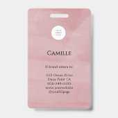 Pink Script Logo Photo Makeup Badge バッジ (裏面)