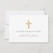 Pink Script Religious Cross Girl Confirmation 出欠カード (裏面)