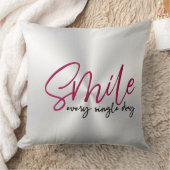 Pink Script Silver Glam Motivational Throw Pillow クッション (ブランケット)