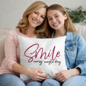 Pink Script Silver Glam Motivational Throw Pillow クッション