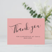 Pink Script Thank You Card Discount Review Busines サンキューカード (スタンド正面)