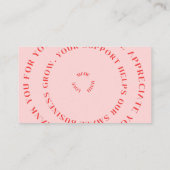 Pink Script Thank You Card Made With Love Business 名刺 (裏面)