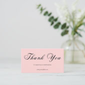 Pink Script Thank You Card QR Code Small Business 名刺 (スタンド正面)