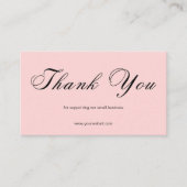 Pink Script Thank You Card QR Code Small Business 名刺 (正面)