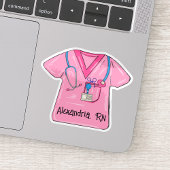 Pink Scrubs Nurse Monogram Waterproof シール