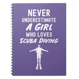 Pink Scuba Diving Gifts For Girls Diver Snorkeling ノートブック