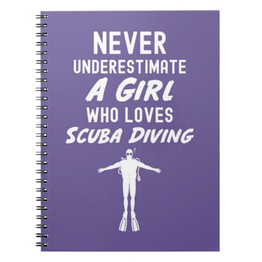 Pink Scuba Diving Gifts For Girls Diver Snorkeling ノートブック (正面)