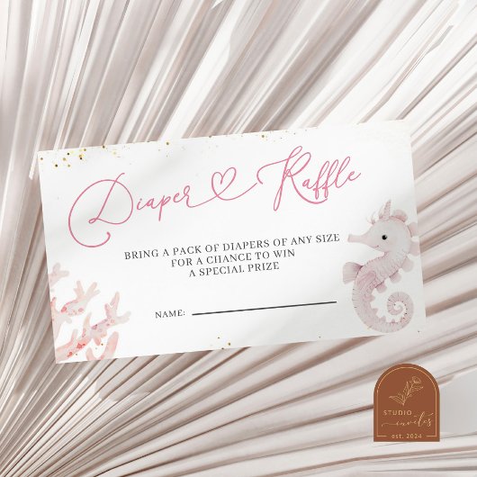 Pink Sea Diaper Raffle Card エンクロージャーカード