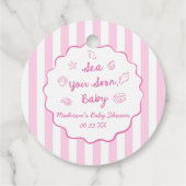 Pink Sea You Soon Baby Coastal Baby Shower フェイバータグ (裏面)