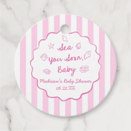 Pink Sea You Soon Baby Coastal Baby Shower フェイバータグ