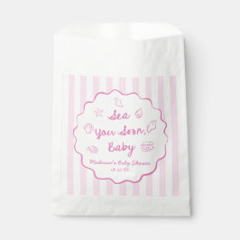 Pink Sea You Soon Baby Coastal Baby Shower フェイバーバッグ