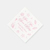 Pink Sea You Soon Coastal Baby Shower  スタンダードカクテルナプキン (角)