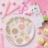 Pink Seashells Pattern ペーパープレート (パーティー)