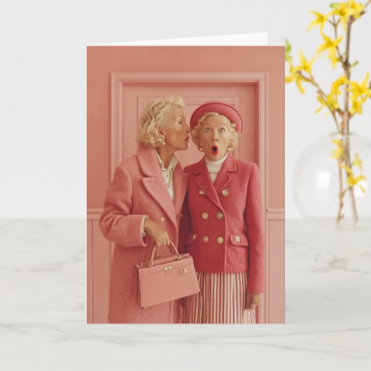 Pink Secrets and Surprised Style カード (黄色い花)