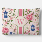 Pink Seersucker Mahjong Bag Personalized アクセサリーポーチ (正面)